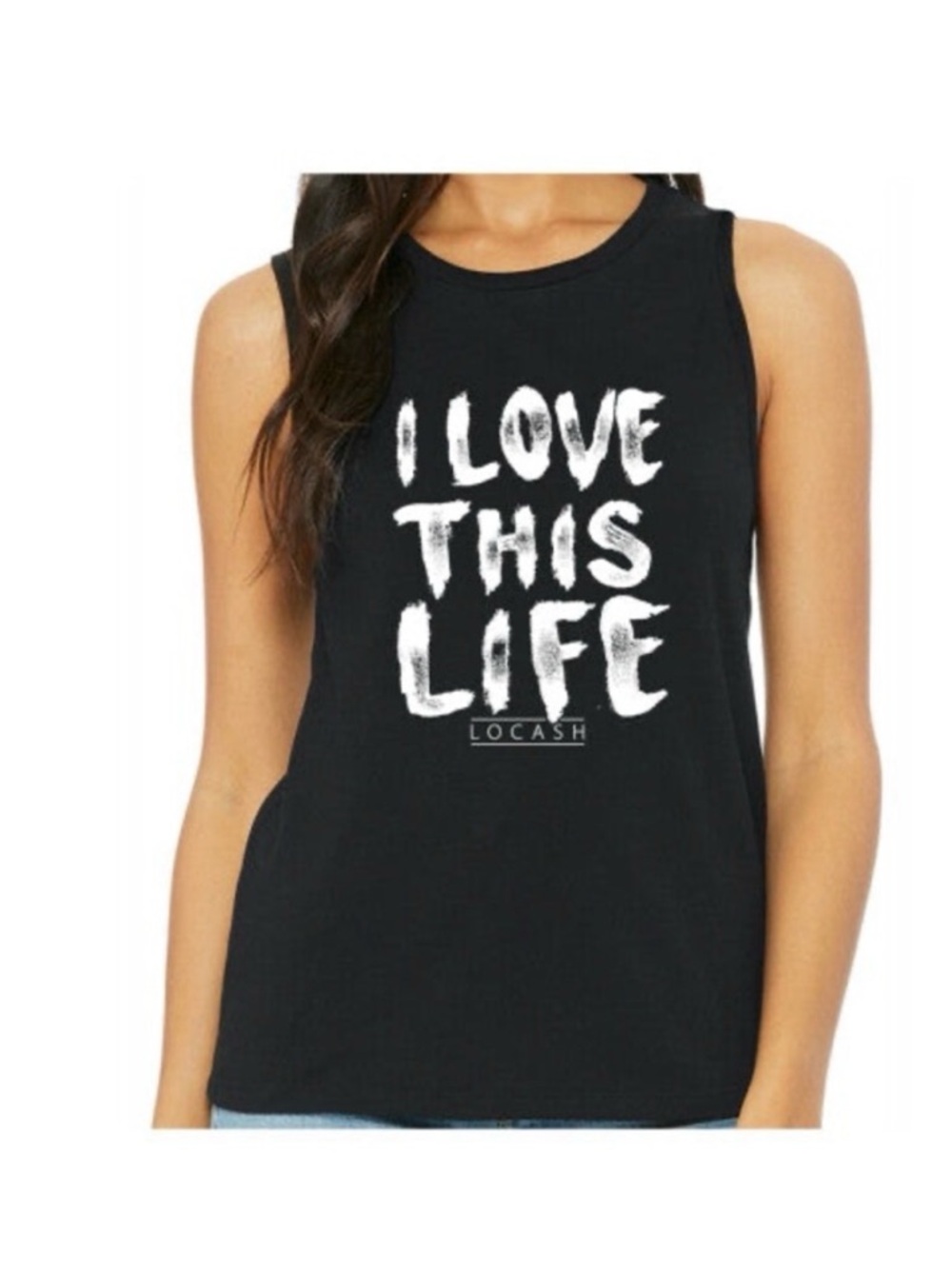 LOCASH-I LOVE THIS LIFE-Women’s Sleeveless Black Graphic Tank